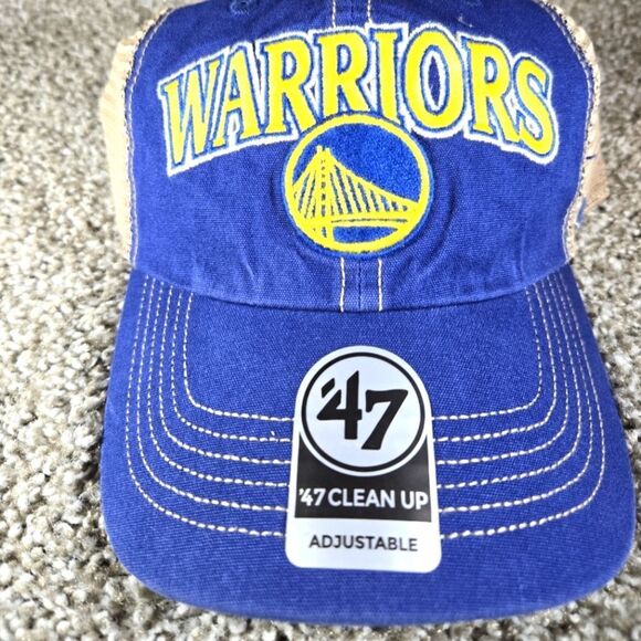 Golden State Warriors '47 Brand Clean Up Men’s Adjustable OSFA Hat Embroidered - Picture 1 of 8